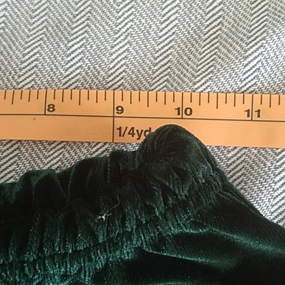 Valenti Women's Size Small Forest/Hunter Green Velvet Pull On Pants *Altered* - Picture 9 of 13